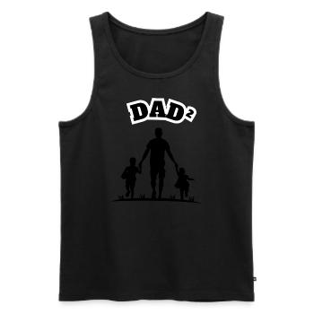Dad² 2 Children Black - Männer Premium Bio Tank Top - Schwarz - Vorne - AI Model Male 178 light (178cm)