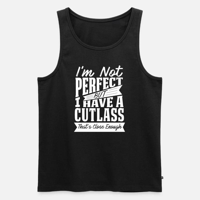 PERFEKT MIT CUTLASS AUTO - Männer Premium Bio Tank Top - Schwarz