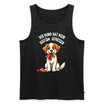 Hund Kostüm gefressen Kein Kostüm Karneval lustig - Männer Premium Bio Tank Top - Schwarz - Vorne - Michal (187cm)