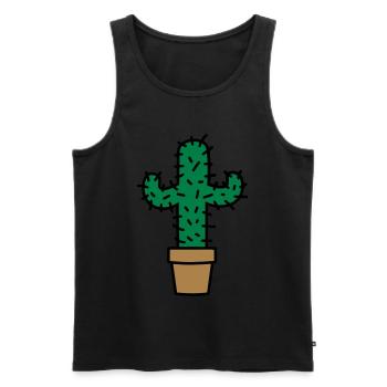Cactus Kaktus Geschenkidee gift idea - Männer Premium Bio Tank Top - Schwarz - Vorne - AI Model Male 178 light (178cm)