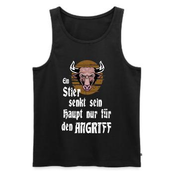 Ein Stier - Männer Premium Bio Tank Top - Schwarz - Vorne - Michal (187cm)