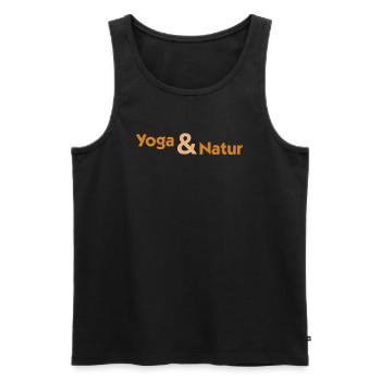 2013 11yoga natur zelger logos 02 - Männer Premium Bio Tank Top - Schwarz - Vorne - Michal (187cm)