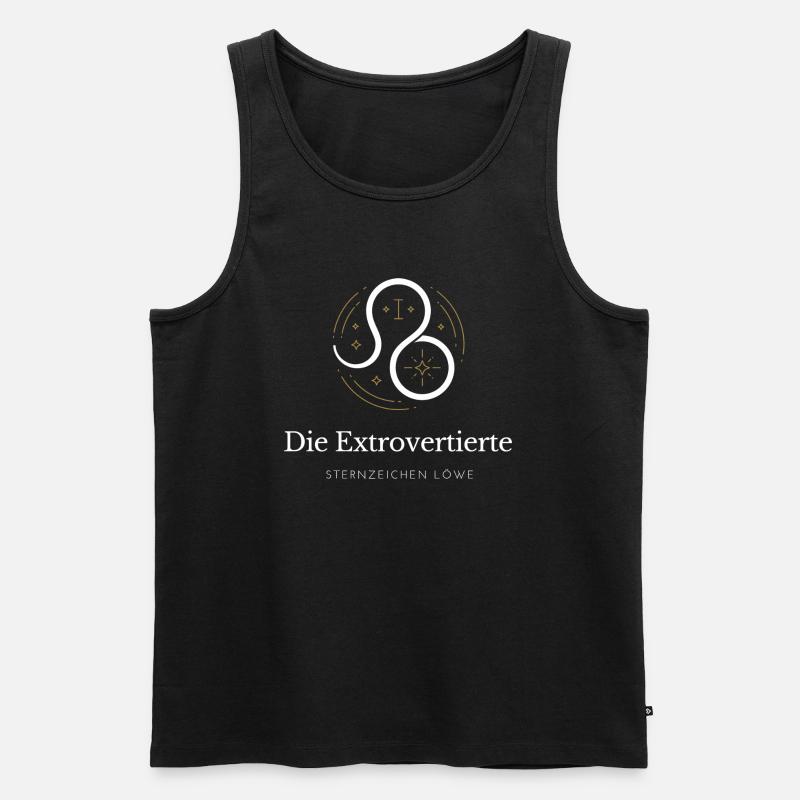 Leo Extrovert Logo Sternzeichen - Männer Premium Bio Tank Top - Schwarz