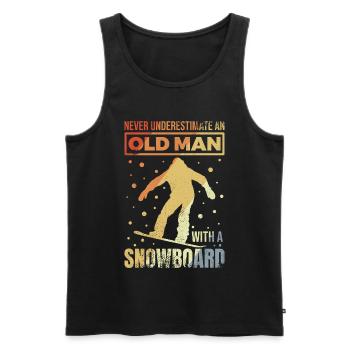 Snowboard Grandpa - Men's Premium Organic Tank Top - black - Front - AI Model Male 178 light (178cm)