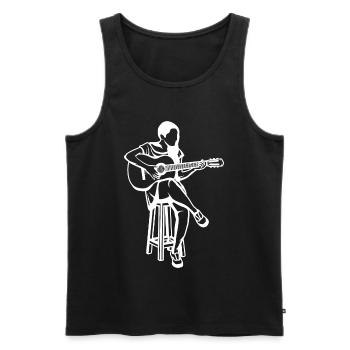 Guitar Girl Drawing - Men's Premium Organic Tank Top - black - Front - Michal (187cm)