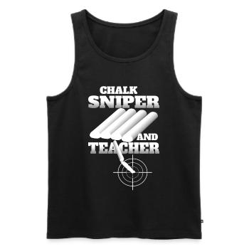 Chalk Sniper and Teacher - Men's Premium Organic Tank Top - black - Front - AI Model Male 178 light (178cm)