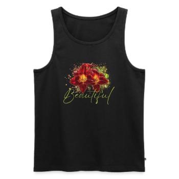 Beautiful Euphrosyne Flowers - Men's Premium Organic Tank Top - black - Front - AI Model Male 178 light (178cm)