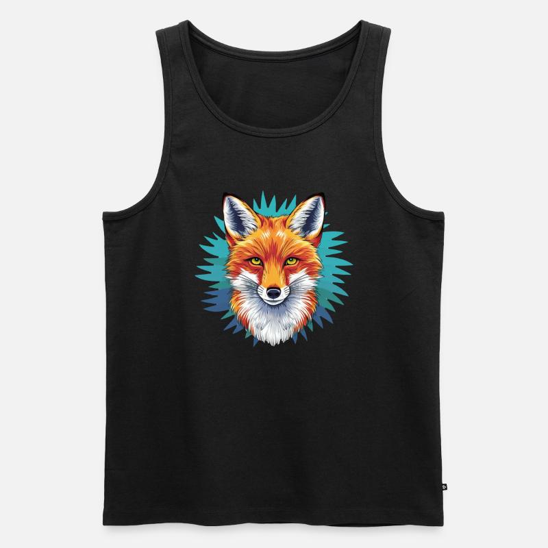Fuchs - Illustration - Männer Premium Bio Tank Top - Schwarz