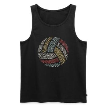 Volleyball Retro Fingerprint Volleyball Player - Men's Premium Organic Tank Top - black - Front - Michal (187cm)