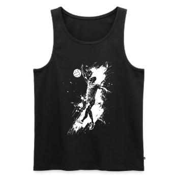 Joueur de volley-ball - Débardeur bio Premium Homme - noir - Devant - Michal (187cm)