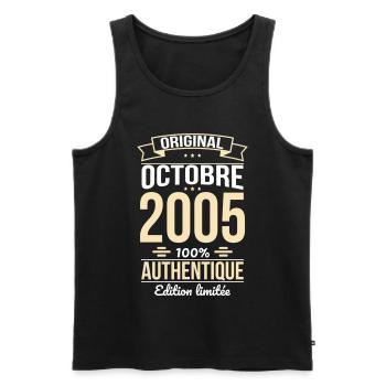 20th Anniversary - Original - October 2005 - Men's Premium Organic Tank Top - black - Front - AI Model Male 178 light (178cm)