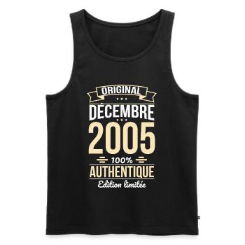 20th Anniversary - Original - December 2005 - Men's Premium Organic Tank Top - black - Front - AI Model Male 178 light (178cm)