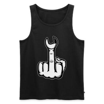 Middle Finger Stinker Finger Screw Wrench - Men's Premium Organic Tank Top - black - Front - Michal (187cm)