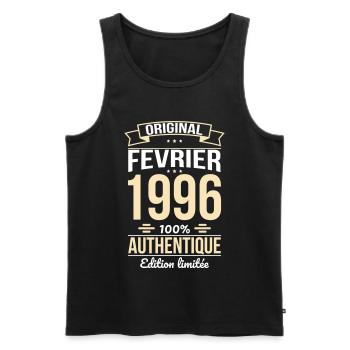 30th Anniversary - Original - February 1996 - Men's Premium Organic Tank Top - black - Front - AI Model Male 178 light (178cm)
