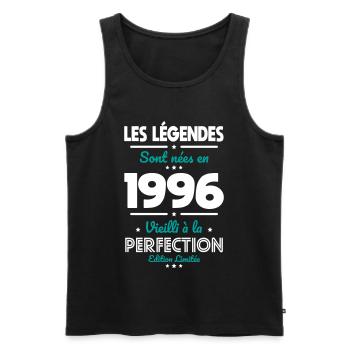 1996 – Legends – Perfekt gereift - Männer Premium Bio Tank Top - Schwarz - Vorne - Michal (187cm)