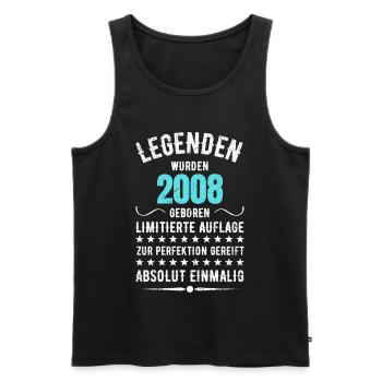 Limited Edition 2007 18th Birthday Gift - Men's Premium Organic Tank Top - black - Front - Michal (187cm)