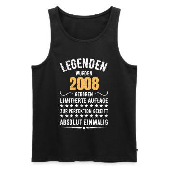 Limited Edition 2007 18th Birthday Gift - Men's Premium Organic Tank Top - black - Front - Michal (187cm)