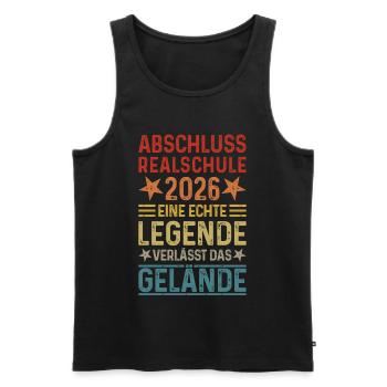 Graduation 2026 Realschule legend leaves site - Men's Premium Organic Tank Top - black - Front - AI Model Male 178 light (178cm)