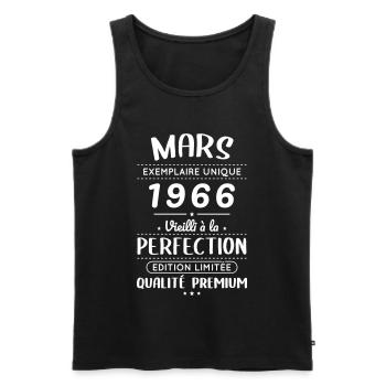60th Anniversary - March 1966 Perfection - Men's Premium Organic Tank Top - black - Front - Michal (187cm)