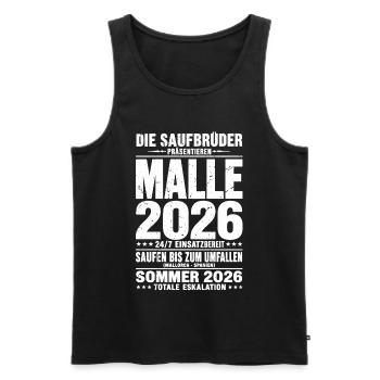 Malle 2026 Die Saufbrüder 24/7 einsatzbereit - Männer Premium Bio Tank Top - Schwarz - Vorne - Michal (187cm)