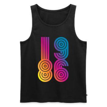 86 Eight Six 1986 - Männer Premium Bio Tank Top - Schwarz - Vorne - Michal (187cm)