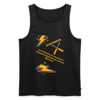 Elektriker T-Shirt Lustiges Geschenk Beruf Humor!! - Männer Premium Bio Tank Top - Schwarz - Vorne - AI Model Male 178 light (178cm)