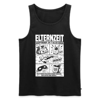 Elternzeit Hauptberuf 24/7 Alles Geben - Männer Premium Bio Tank Top - Schwarz - Vorne - Michal (187cm)