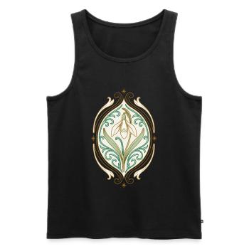 Jugendstil Iris Ornament - Männer Premium Bio Tank Top - Schwarz - Vorne - Michal (187cm)