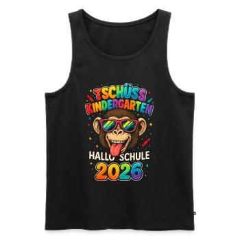 Tschüss Kindergarten Hallo Schule 2026 Schulkind - Männer Premium Bio Tank Top - Schwarz - Vorne - Michal (187cm)
