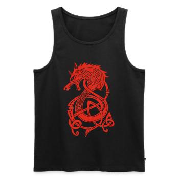 Dragon-loup viking (rouge) - Débardeur bio Premium Homme - noir - Devant - Michal (187cm)
