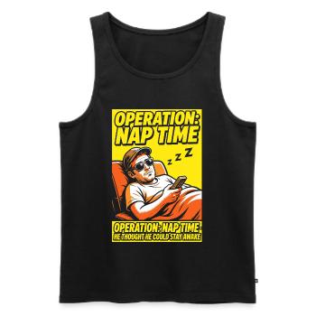 Operation Naptime – Funny Sleep Fan - Men's Premium Organic Tank Top - black - Front - Michal (187cm)