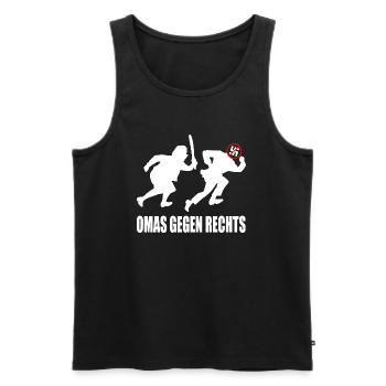 Omas gegen rechts - Männer Premium Bio Tank Top - Schwarz - Vorne - Michal (187cm)
