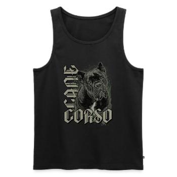 Propriétaire de chien Cane Corso - Débardeur bio Premium Homme - noir - Devant - Michal (187cm)
