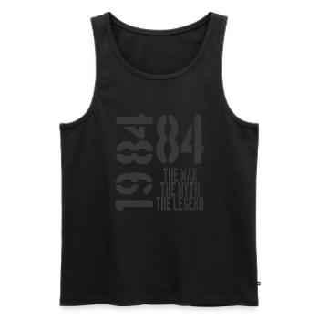 Year of birth 1984 dad - Men's Premium Organic Tank Top - black - Front - AI Model Male 178 light (178cm)