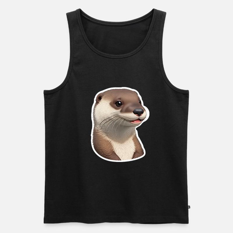 Otter süß - Männer Premium Bio Tank Top - Schwarz