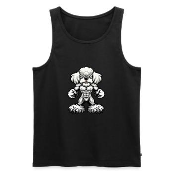 Poodle Dog Muscles Bodybuilding - Men's Premium Organic Tank Top - black - Front - Michal (187cm)