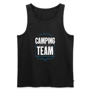 Camping Crew - Men's Premium Organic Tank Top - black - Front - AI Model Male 178 light (178cm)