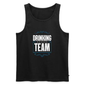 Drinking Crew - Männer Premium Bio Tank Top - Schwarz - Vorne - AI Model Male 178 light (178cm)