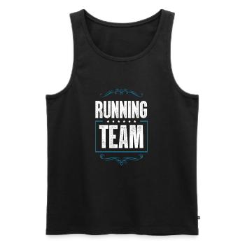 Running Team - Männer Premium Bio Tank Top - Schwarz - Vorne - AI Model Male 178 light (178cm)