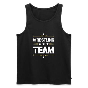 Wrestling Team - Men's Premium Organic Tank Top - black - Front - Michal (187cm)