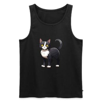 Chat mignon - Débardeur bio Premium Homme - noir - Devant - Michal (187cm)