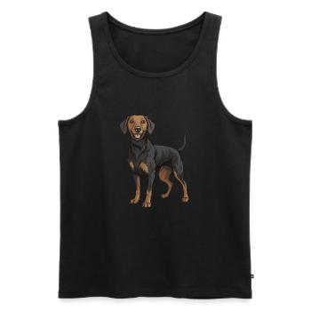 Dachshund Dackel - Männer Premium Bio Tank Top - Schwarz - Vorne - AI Model Male 178 light (178cm)