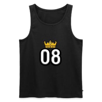 Couronne à 8 chiffres - Débardeur bio Premium Homme - noir - Devant - Michal (187cm)