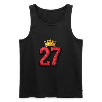 27 Nombre Couronne - Débardeur bio Premium Homme - noir - Devant - Michal (187cm)