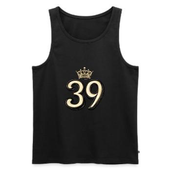 39 Number Crown - Men's Premium Organic Tank Top - black - Front - Michal (187cm)