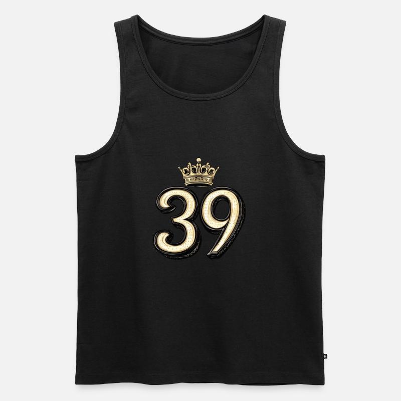 39 Zahl Krone - Männer Premium Bio Tank Top - Schwarz