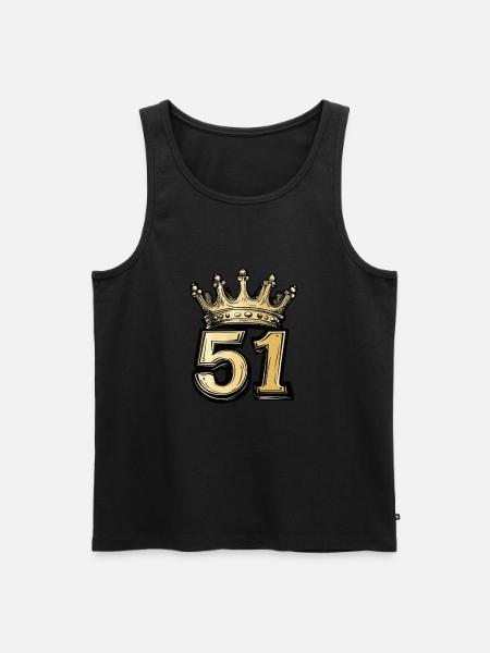 51 Zahl Krone - Männer Premium Bio Tank Top - Schwarz