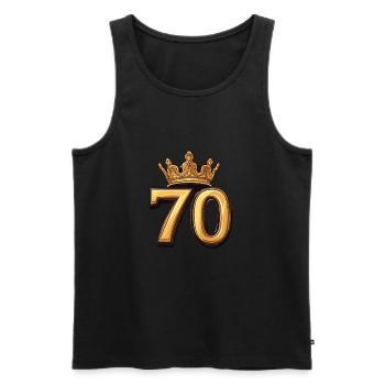 Couronne à 70 chiffres - Débardeur bio Premium Homme - noir - Devant - Michal (187cm)