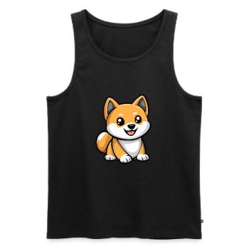 Akita Inu Chien Mignon - Débardeur bio Premium Homme - noir - Devant - Michal (187cm)