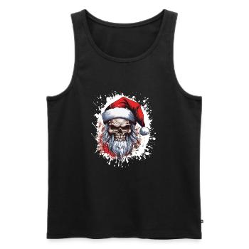 Santa Claus Skull - Men's Premium Organic Tank Top - black - Front - Michal (187cm)